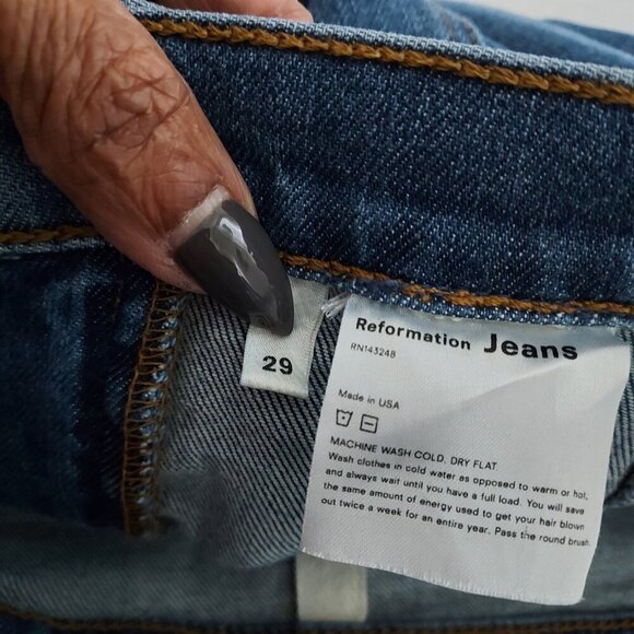 Reformation High Rise Suzie Jeans in Rhine Wash Size 29 - Picture 8 of 11